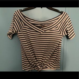 Off Shoulder Stripped Top